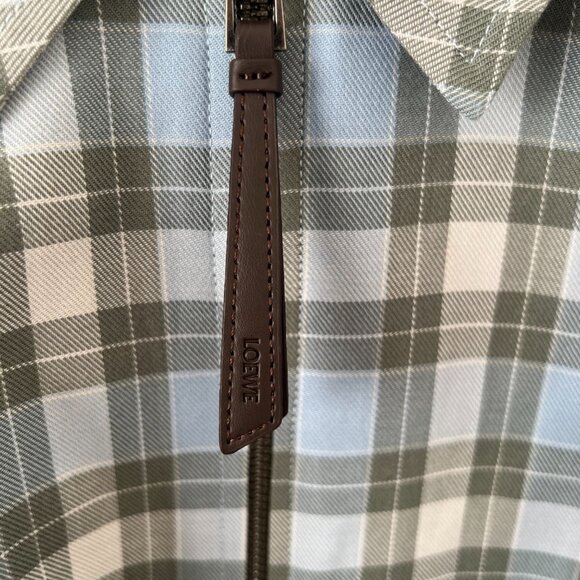 LOEWE Checked Draped Wool-Blend Jacket - Picture 7 of 14